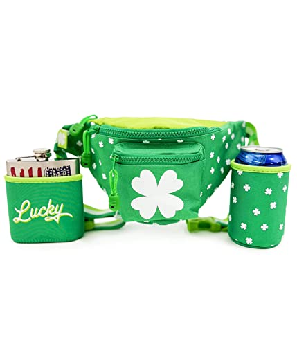 Sac banane Saint-Patrick vert avec holsters amovibles et sacoche ceinture festive