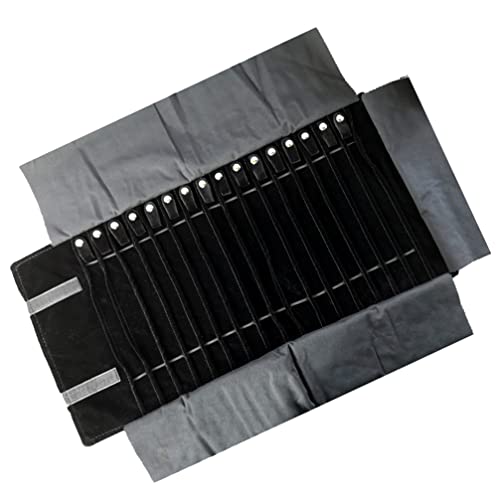 Yardwe Organisateur Bijoux Voyage Rouleau Organisateur de Cas Bijoux Velet de Rangement de Rouleau pour Boucles D' Oreilles Collier Bracelet Anneau Noir Cover