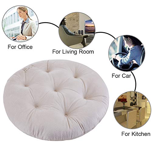 Big Hippo ROUNDPADS-FBA Chair Pads With Ties, Soft 17-Inch Round Thicken Chair Pads Seat Cushion Pillow For Garden Patio Home Kitchen Office Or Car Sitting thumb #1
