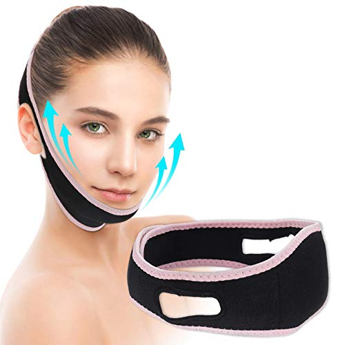 Face Lifting Belt, LIUMY Double Chin Reducer, Weight Reducing V-shaped face, Painless Anti Wrinkle Belt for Women Eliminates Sagging, Facial Slimming and Anti Aging