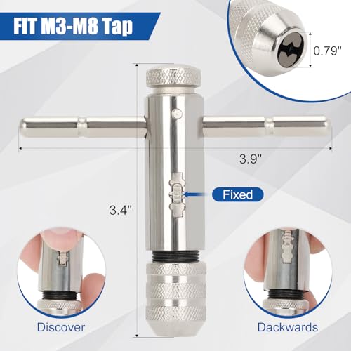 Image of 18 Piece Metric Drill and Tap Set, M2 HSS M2-M12 Taps & 2.05-10.2mm Drill Bits Include Tap Wrench, Fit for Cutting New Threads & Repairing Damaged Ones, Suitable for Metal,Plumbing,DIY