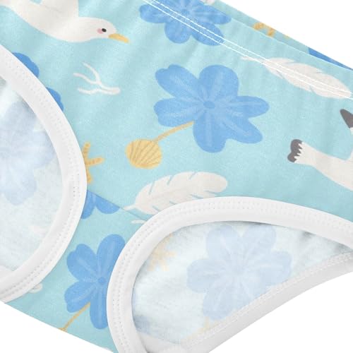 Girls' Underwear Flowers Floral Bird Blue Toddle Brief Panties 2-8 Years 203005724