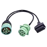 9 Pin to OBD2 Interface Truck Y-Cable Adapter OBDII Y Splitter Truck GPS 16Pin Male to Female SAE J1939