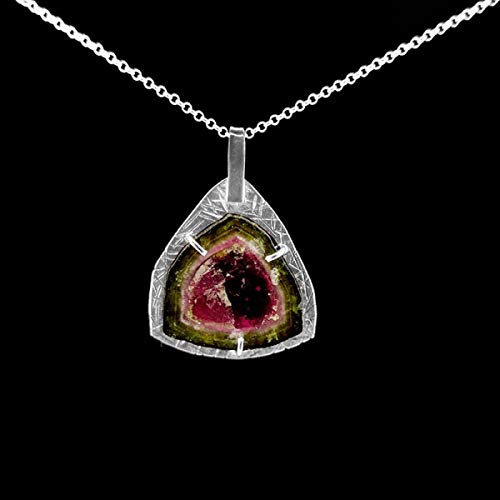 Colgante de Turmalina Sanda - Plata de Ley (B7) Minerales y Cristales, Belleza Energtica, Meditacion, Amuletos Espirituales