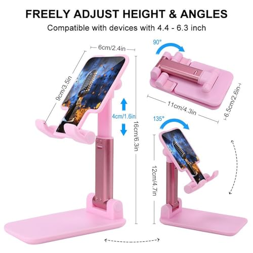 Support téléphone pliable réglable pour bureau et pied microphone compatible iPhone Android