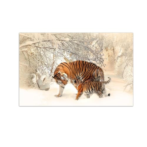 Tableau sur toile tigre et forêt pour créer une ambiance zen dans votre bureau