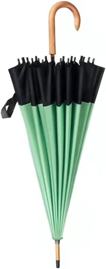 Golf Umbrella Green Extra Large Golf Umbrella with Wood Handle Chinese Style Stick Umbrella for Women and Man Outdoor Stick Umbrellas for Windproof Waterproof