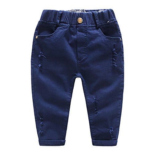 Ding-dong Kid Toddler Boy Cotton Denim Pants(Navy,9-10T)