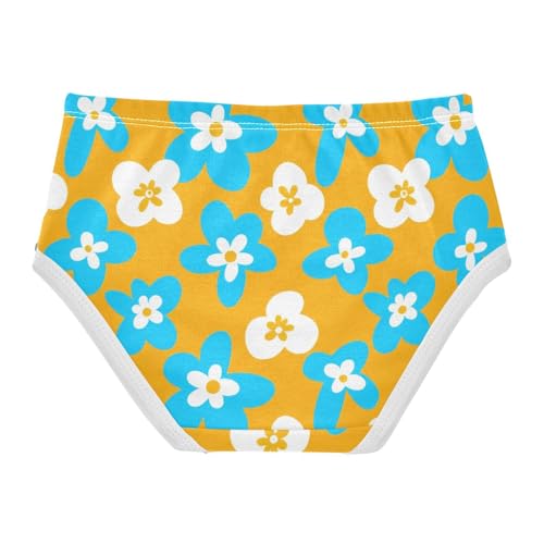 Funny Toddler Underwear Floral 2t Cotton Panties Little Girl White Blue Cartoon Flowers Yellow Briefs Kids Undies2