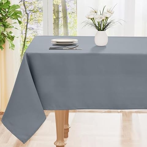 Smiry Wipe Clean Grey Table Cloth Cover