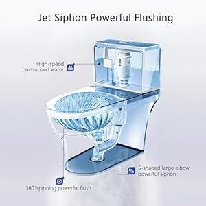 Deervalley one piece toilet elongated toilet for bathroom with 1724 comfortable chair seat height dual flush 08128 gpf and map 1000g modern toilet 12 rough in toilet bowl  urban country home decor