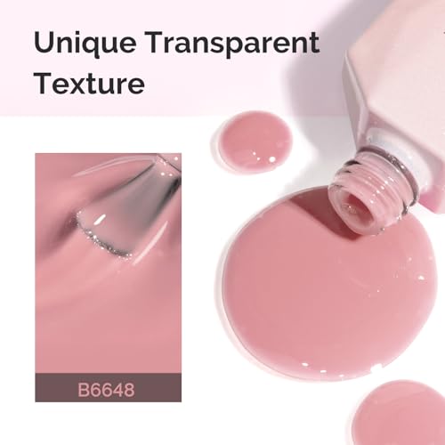 Image of MelodySusie Jeweliver Jelly Gel Nail Polish, 0.5Fl.oz Airy Sheer Pink Gel Polish Soak Off UV LED Light Cure Gift for Women Manicure Nail Art DIY at Home B6648