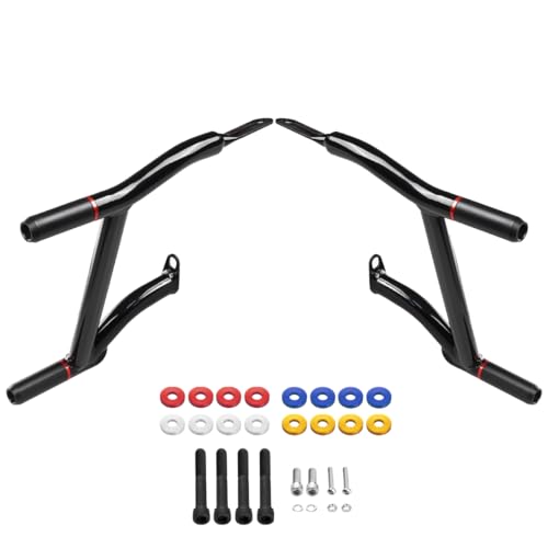 Black Double Barrel Performance Saddlebag Guards Compatible with 2014-2024 Harley Touring miniatura 2
