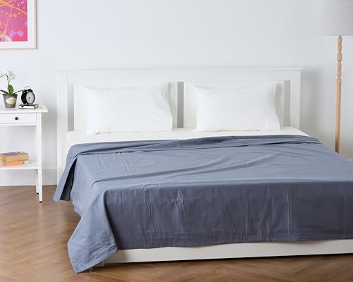 Image of 100% Pure Cotton 3 Layer Dohar, Single Bed Blanket Comforter, (60''X90'' / 152X230 CM), Uni Plain, Skin Friendly Dohar, Color - Denim Grey