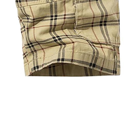 Shorts casuales de hombre a cuadros con bolsillos miniatura 5