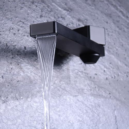 HONGTONGSOWER Matte Black Waterfall Tub Faucet Spout Non Diverter for Bathtub Shower Faucet Folding Wall Mount 180 Degree Swivel Bath Tub Spout with ON/Off High Flow Filler Bath Spa Bathtub Spout by HONGTONGSOWER - Used condition - Image 8