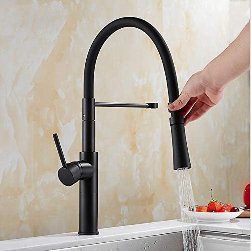 Pulvérisateur à levier unique noir mat pour mitigeurs de cuisine sur pont