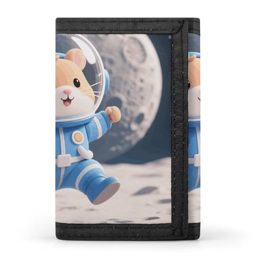 Wallet for Men - Slim Trifold Wallet, Space - Suit Hamster Money Clip, Coin Purse with 8 Credit Card Holder
