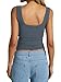 EasyGala Womens Cotton Ribbed Square Neck Tank Tops Basic Backless Camisole Sleeveless Slim Fit Wide Shoulder Strap Summer Clothes 2025 Grey Blue M