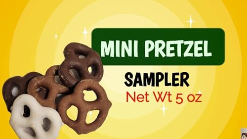 Chocolate Covered Pretzel Rods 16 Pieces and Mini Chooclate Pretzel Twists Sampler Pack