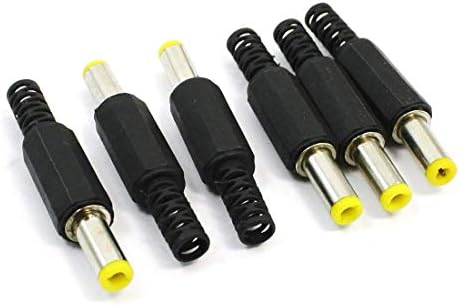 Aodesy 5.5mm x 2.5mm DC Power Connectors Male Bucket Connectors Black Pack of 5