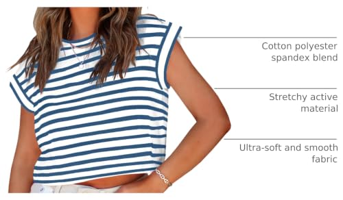 Image of Tankaneo Womens Short Sleeve Cropped T-Shirts Summer Rolled Dolman Sleeve Crop Tops Casual Round Neck Solid Short Basic Tees