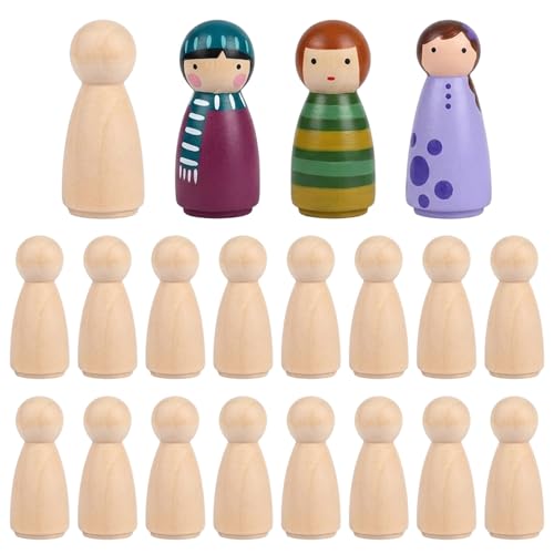 20 Pieces Wooden Figures 53 mm Wooden Cones Natural Unpainted Crafts Wooden Figure Cones for DIY Art Projects Wedding & Home Decoration Painting Birthday