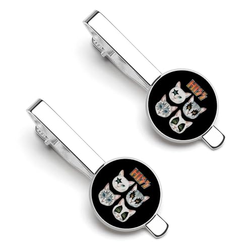 ネクタイピン キッス KISS 猫 ネコ タイピン 2本セット メンズ タイクリップ ビジネス アクセサリー 高級 銅製 おしゃれ 日常仕事 入学式 卒業式 冠婚 葬祭 結婚式等 父の日 プレゼント