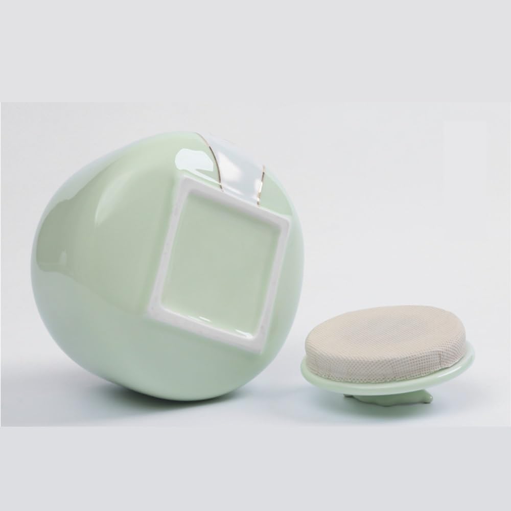 Tarro De Azúcar Recipiente for almacenar té a Granel de celadón, Tarro cerámica Sellado, for condimentos Cocina, Individual Estilo Retro Chino Bote De Té(D)