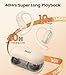 TAGRY Open Ear Headphones Wireless Earbuds 40HRS Playtime Fast Charging Headphone Digital Display Earphones with Ergonomic Earhook IPX7 Waterproof Ear Buds for Running Workout Beige