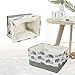 BEYONDY Storage Bins,Fabric Storage Baskets Towel Storage Bin Laundry Toy Basket w Drawstring Closure,Gray Elephant
