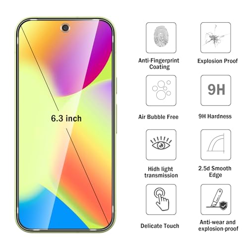 Natbok 2+2 Pack for Google Pixel 10 Screen Protector with Camera Lens Protector,with Alignment Frame, 9H Tempered Glass Film,HD Clear Scratch Resistant, Fingerprint Unlock Support,Case Friendly - image 4