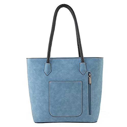 Image of Montana West Woven Tote Bags for Women Purses and Handbags with Back Zipper Pocket