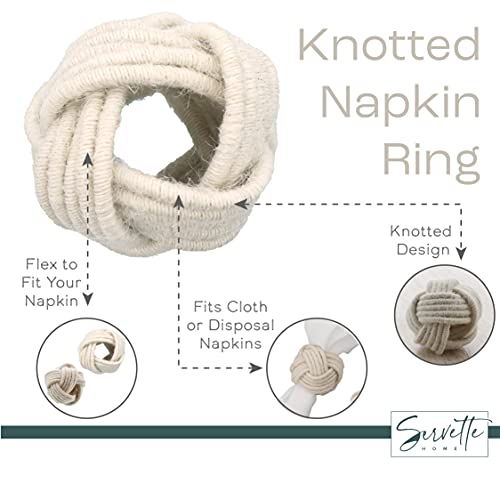 Ivory Braided Rope Napkin Rings - Set Of 8 #TOP3