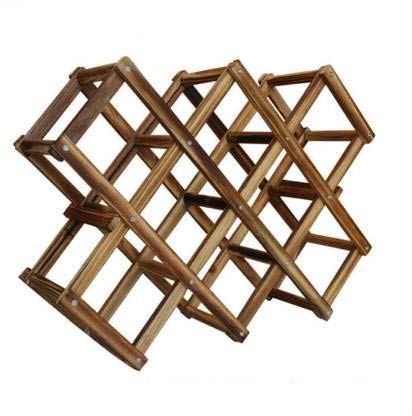 Health Benefits Foldable Wooden Wine Rack Organizer Display Shelf, 45 X 31 X 12cm, Capacity 10 Bottle (Wooden Wine Rack) Bottle Rack