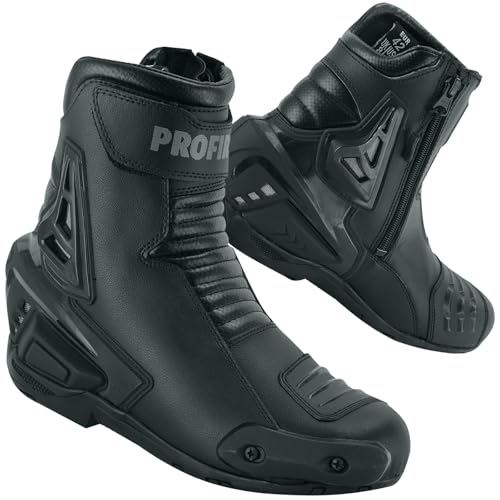 PROFIRST Genuine Leather Mens Motorbike Motorcycle Short Ankle...