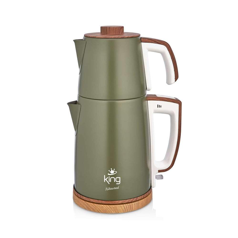 King KCM336 Nihavend Çay Makinesi | 1,7L Su Isıtıcı & 1,2L Demlik | Paslanmaz Çelik | Sıcak Tutma Fonksiyonu | Enerji Tasarrufu