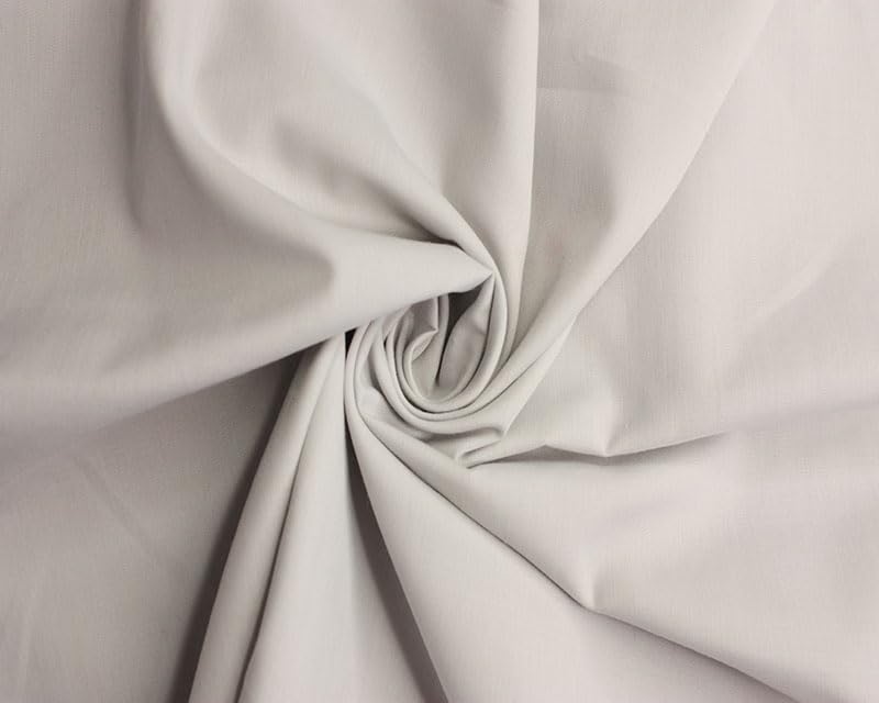 Needleberry Polycotton Fabric - Metre x 112cm - 80% Polyester 20% Cotton - Lightweight Durable Material for Sewing, Crafts & Dressmaking (Silver, 3 Meters)