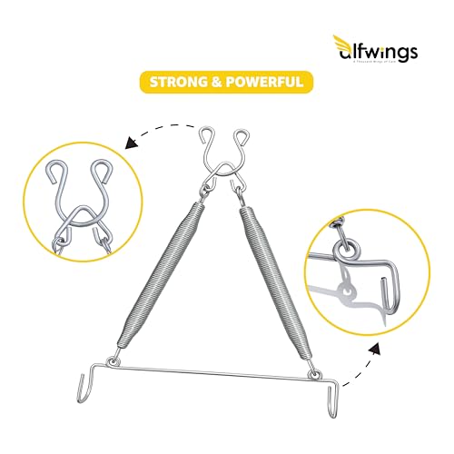 Image of Baby Cradle Spring with Hanger | Triangle Hanging Spring with Hanger for Swing, Thottil Hook | Up to 20Kg(Silver, Triangle Cradle Spring)