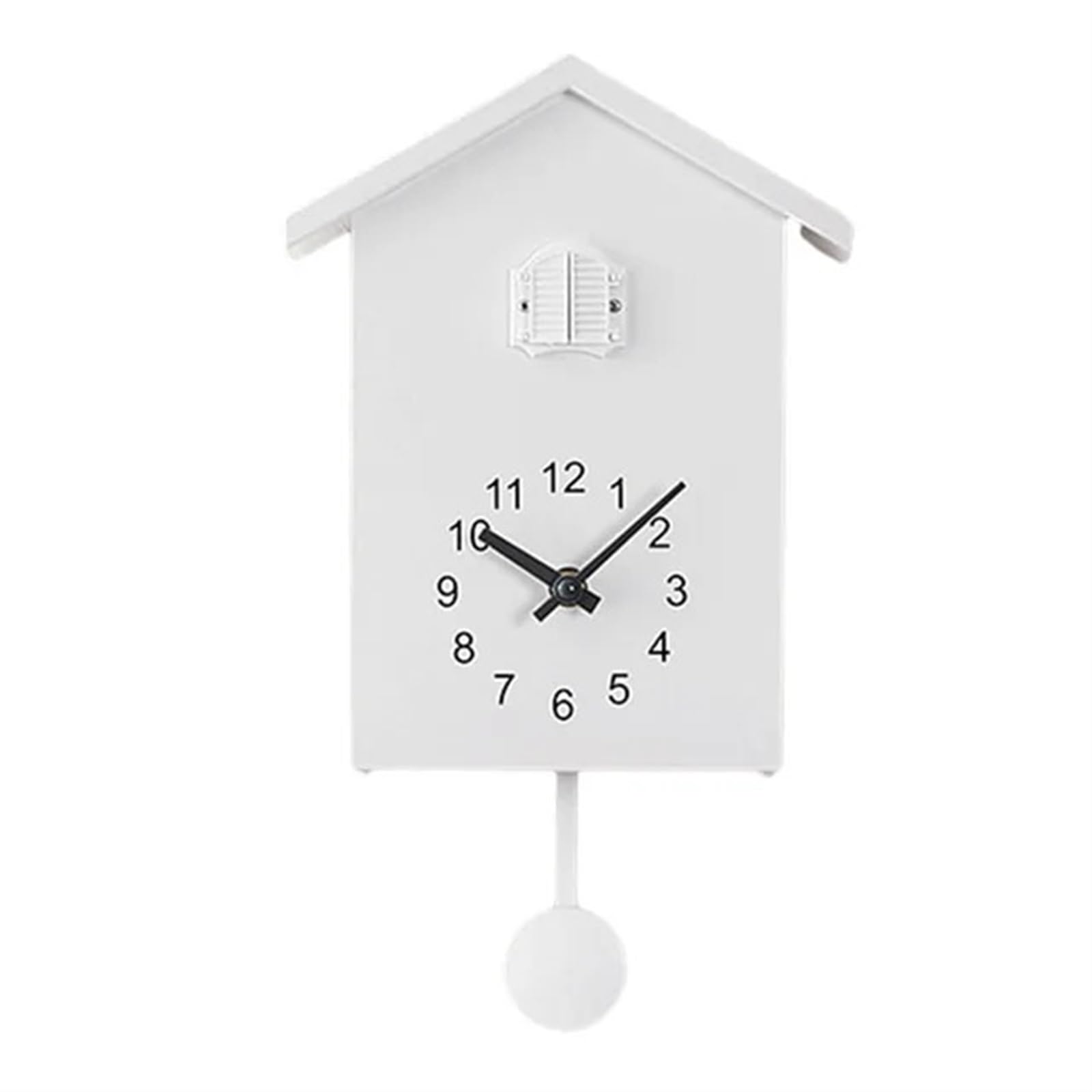 SNGUOQ Cuckoo Wall Clock Creative Pendulum Clocks Bird House For Living Room Kitchen For Bedroom Office(White)