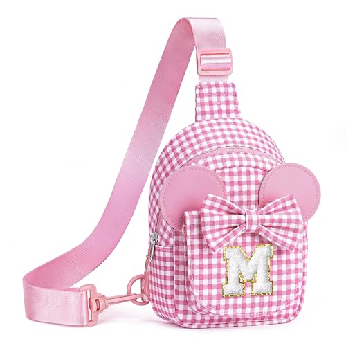 Image of Anoup 2 3 4 5 6 7 8 Year Old Girl Birthday Gift, Kid Girls Sling Bag Pink M | Gifts for 2 3 4 5 6 7 8 Year Old Girl, Initial Crossbody Bags for Kid, Kids Girls Gifts, Letter Toddler Purse Initial Bag