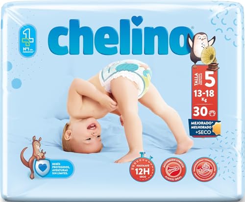 Chelino Pañales infantiles Talla 5 (13-18kg), 30 Unidades ( Paquete de 1)