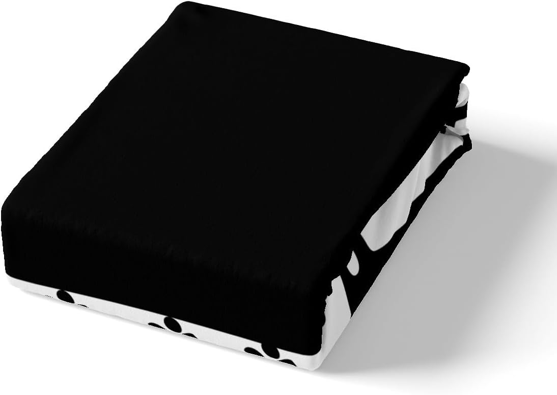 Cute Dog Paws Print Kids Fitted Sheet Queen Size,Cartoon Dachshund Puppy Animal Pet Bedding Set,Boys Girls Room Decor,Dog Side My Side Bed Cover,Black White Bed Sheet,2 Pillowcases(No Top Sheet)