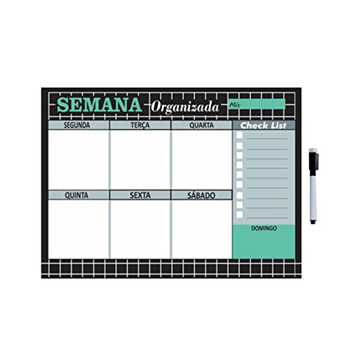 Quadro Planejador e Decora&ccedil;&atilde;o de Parede Semana Organizada e Agenda de compromisso e tarefas...