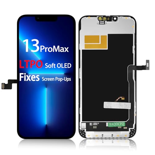 Fixes Screen Pop-Ups LTPO Soft OLED for iPhone 13 pro max 120Hz High-Refresh Screen Replacement6.7 inch Full View Anti-Glare Touch Display - Full Repair Kit Includes Tools