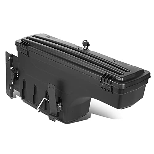 DNA Motoring ZTL-Y-0203 Passenger Side Truck Bed Storage Box Wheel Well Lock Box with Key & Mounting Hardware Compatible with 05-19 Tacoma Matte Black