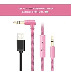 Alternative view of Riwbox Bluetooth Headphones, Riwbox CT-7 Cat Ear LED Light Up Wireless Foldable Headphones Over Ear with Microphone and Volume Control for iPhone/iPad/Smartphones/Laptop/PC/TV (Pink&Green)