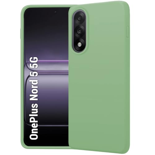 Image of LIRAMARK Liquid Silicone Soft Back Cover Case for OnePlus Nord 5 5G| Soft Micro-Fibre Lining Inside | Camera Protection Bump (Green)