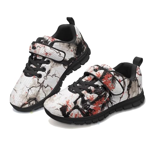 Boys Shoes Kids Single Buckle Sneakers Breathable Athletic Running Tennis Shoes for Little Kid/Big Kid