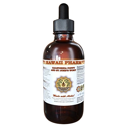 California Poppy and St John's Wort Liquid Extract, Organic California Poppy (Eschscholzia Californica) and St John's Wort (Hypericum Perforatum) Tincture 4 oz